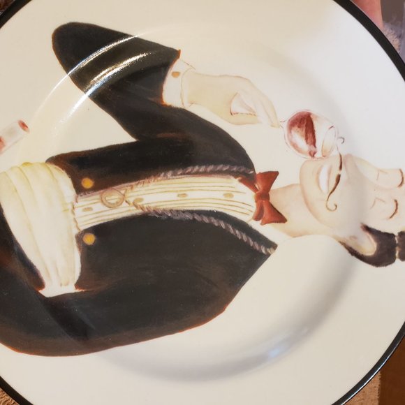 4 Salad Dessert Plates "Wine Enthusiast" - Picture 4 of 8